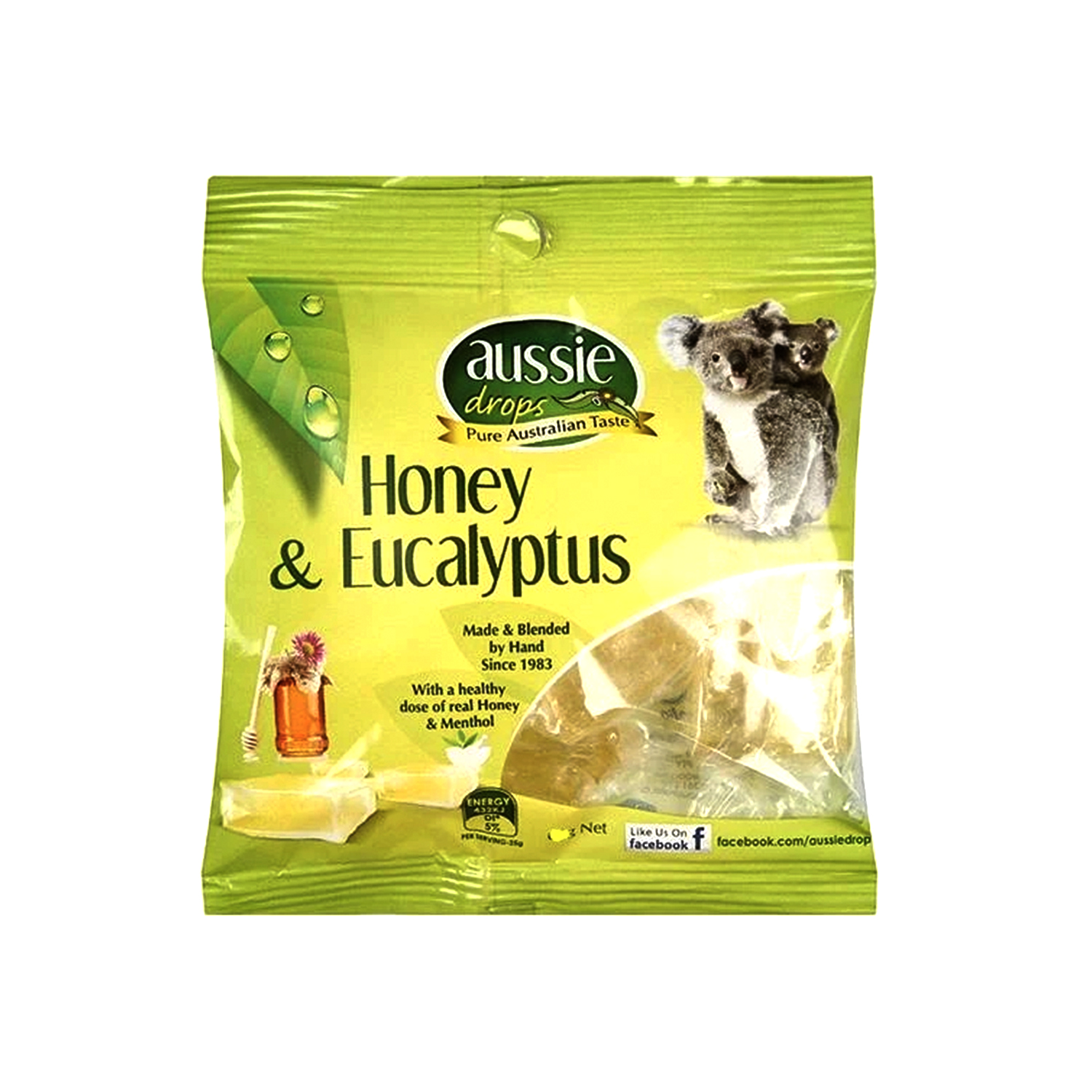 Aussie Drops Honey & Eucalyptus Drops 50g - I Luv Lollies