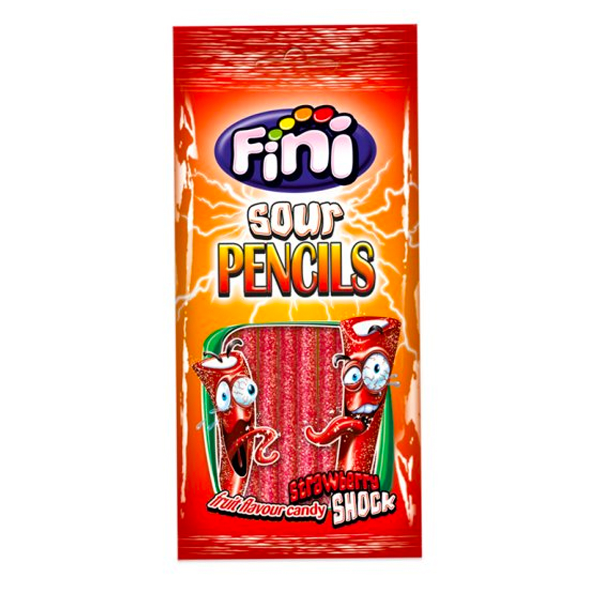 Fini Sour Strawberry Pencils 100g - I Luv Lollies